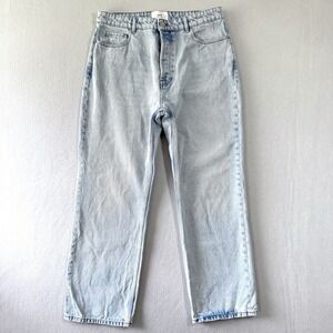 AMI Alexandre Mattiussi Jeans Mens 33 Loose Fit Cotton Denim Baggy Button Fly